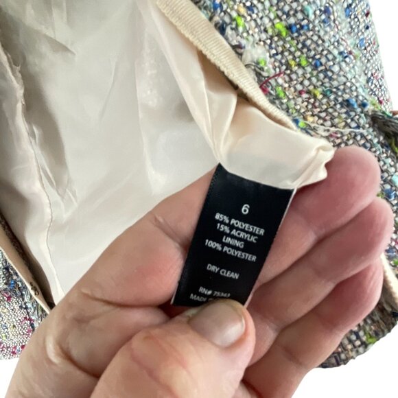 Willi Smith Womens Tweed  Blazer Size 6 Multicolor Colorful Raw Hem Office Caree - Picture 7 of 12